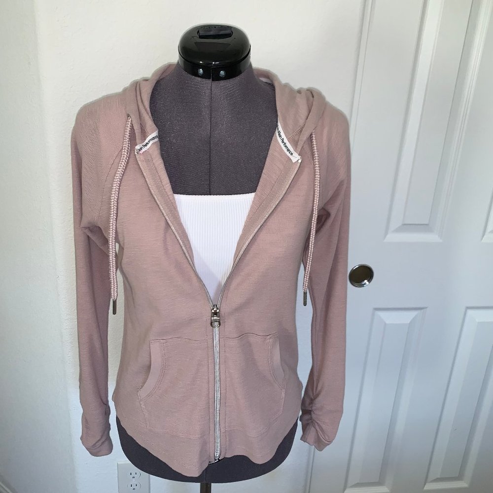 Calvin Klein ruched-sleeve zipper hoodie sweatshirt